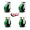 Service Caster 8'' Heavy Duty Green Poly on Cast Iron Wheel Caster Set 2 Swivel 2 Rigid, 4PK CRAN-SCC-KP92S830-PUR-GB-2-R-2 - alternate 3